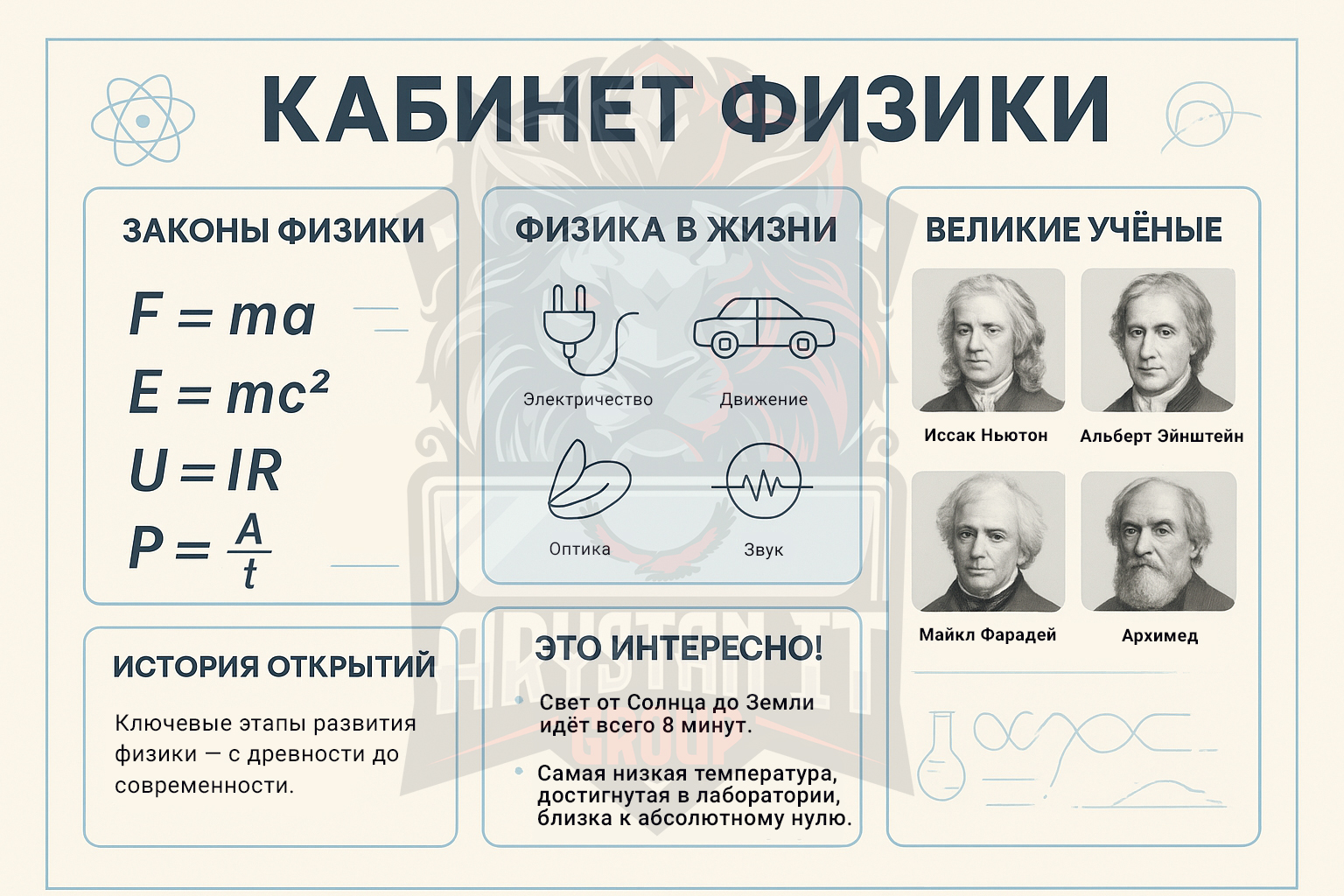 Стенд образовательный для учебных учреждений ARYSTAN (Физика)