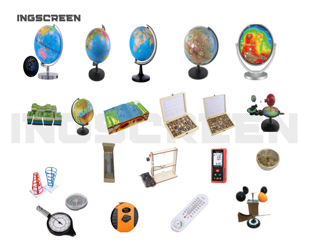 Комплект лабораторного оборудования INGSCREEN INGS GEO-21 для учебного кабинета географии, 21 предметов